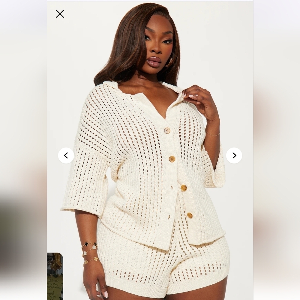 Fashion Nova NWTs Sandy Crochet Short Set - Picture 6 of 8